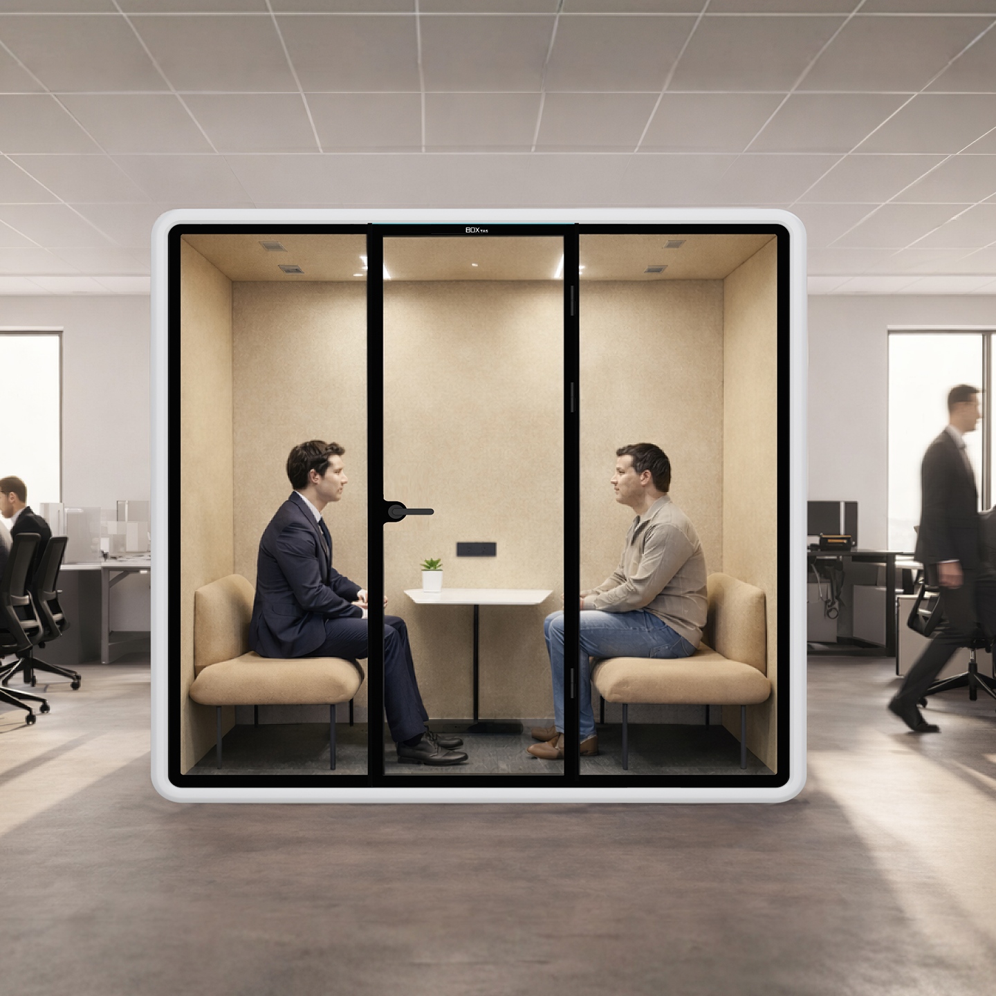 BOX静音舱磁吸门锁细节